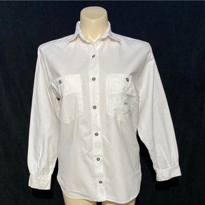 Ilio M Unique‎ VTG Button Down Shirt Cargo Pocket Sportswear Long Sl Oversized